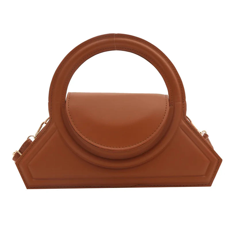 Solid Color Pu Leather Elegant Tote Bag