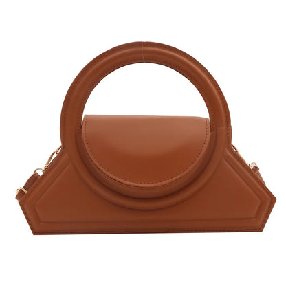 Solid Color Pu Leather Elegant Tote Bag