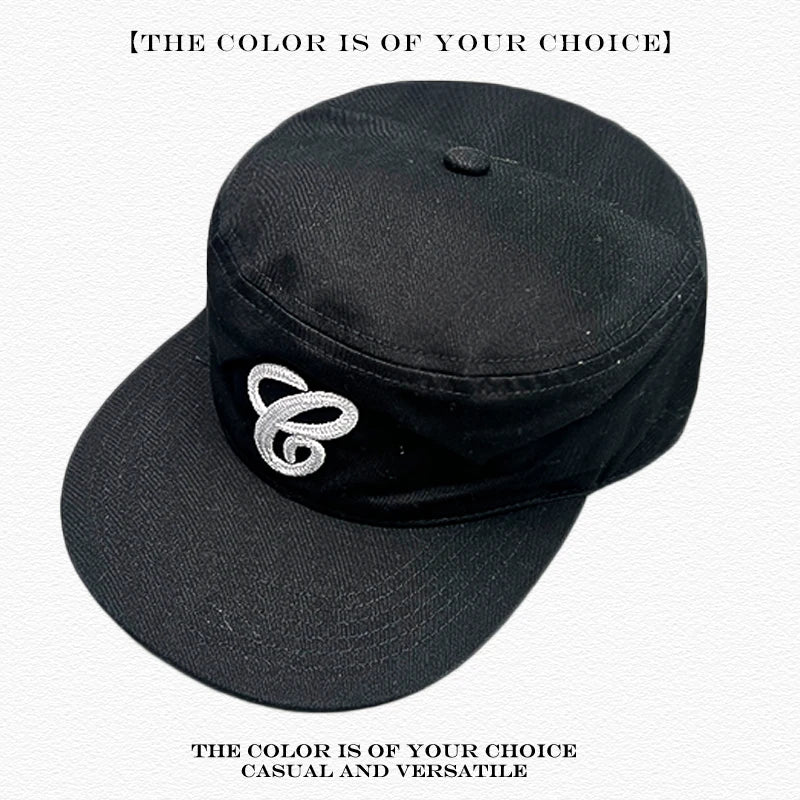 Flat Top Peaked Cap – Retro Houndstooth & Leopard Print Hat for Men & Women