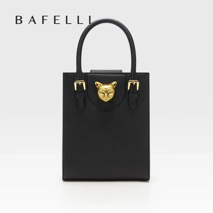 Mini Tote Crossbody Handbag – Cat Gold Hardware Saffiano Leather