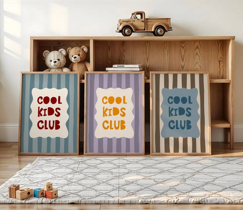 Cool Kids Club Wall Art Print – Kids Room Typography Poster