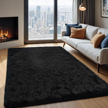 Soft Fluffy Area Rug – Plush Shaggy Carpet for Bedroom & Living Room
