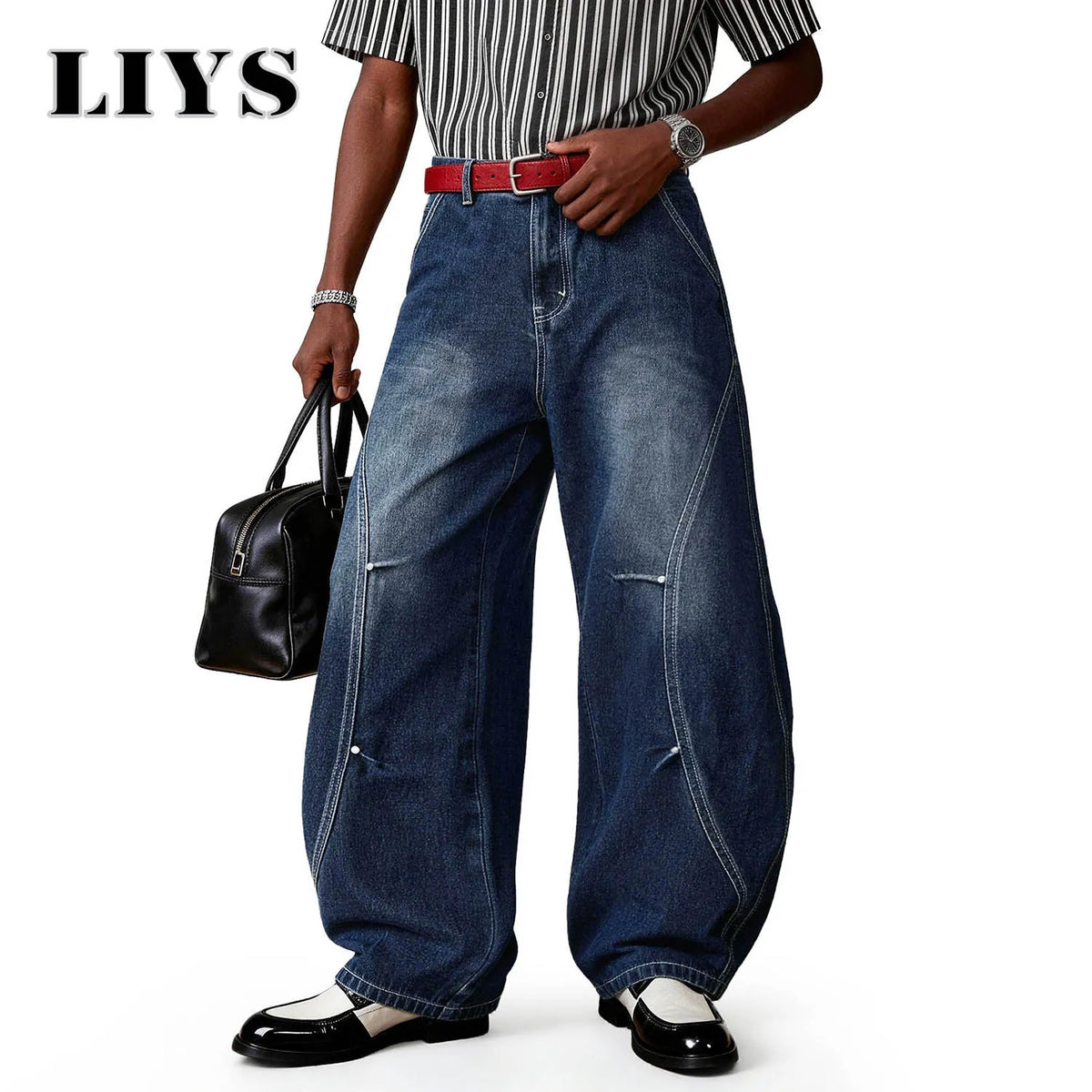 Baggy Wide Leg Jeans for Men – LIYS American Retro Denim