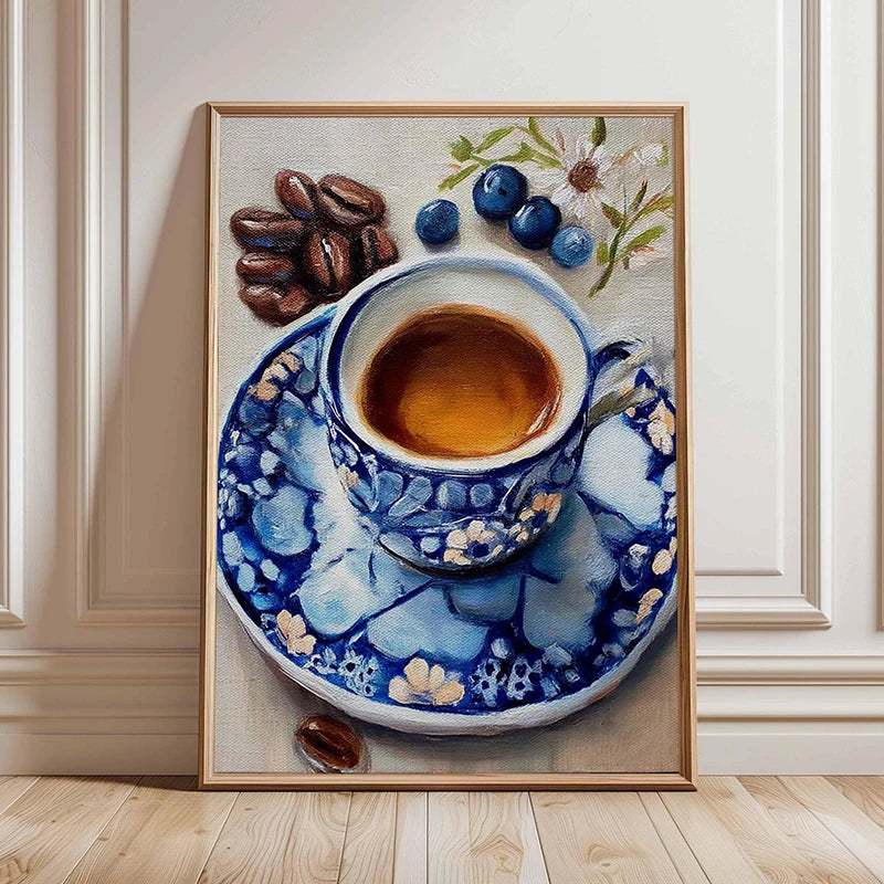 Rustic Kitchen Still Life Poster Vintage Bread Art Print Canvas Oil Painting Style Wall Picture