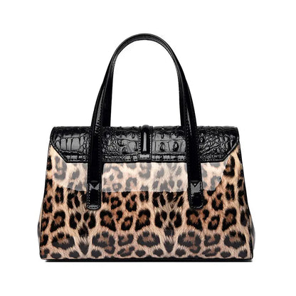 Leopard Patent Leather Shoulder Bag for Women – Luxury Handbag