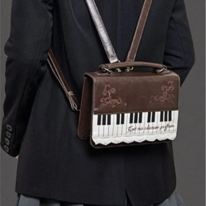 Harajuku Personalized Piano Square Bag Female Vintage Brown
