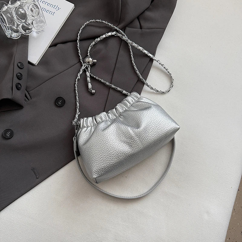 New Luxury Small PU Leather Solid Color Handbags