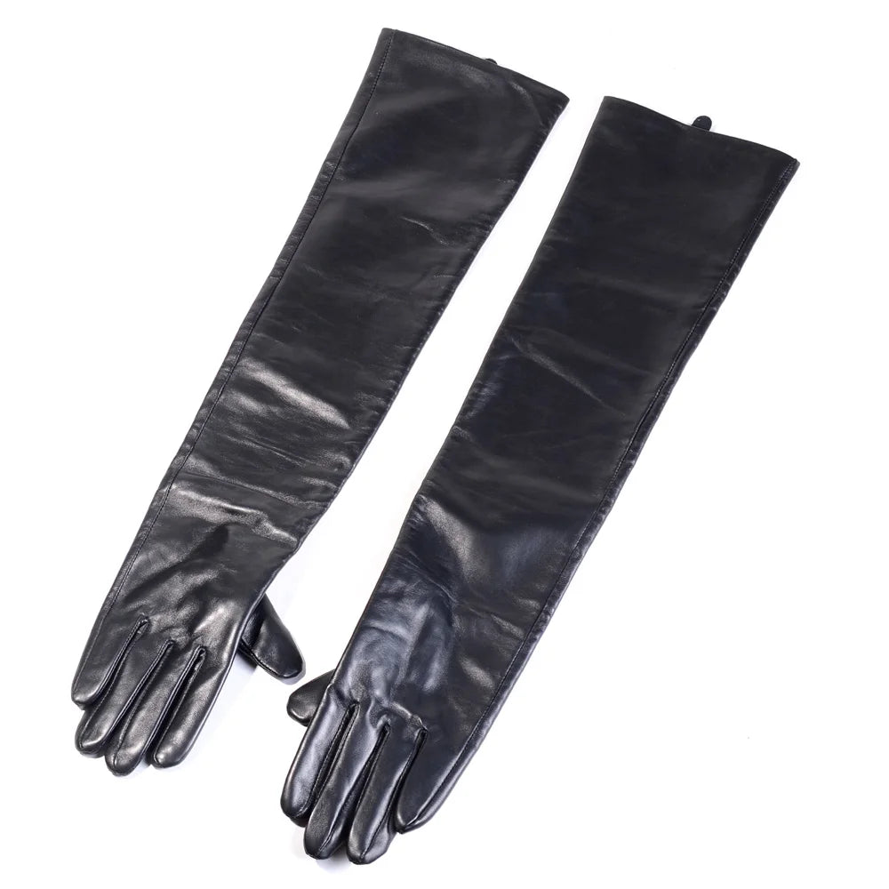 Opera-Length Genuine Sheepskin Leather Gloves for Men
