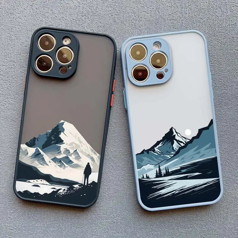Mountain Peaks Landscape iPhone Case – Shockproof Frosted Cover