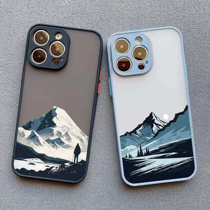 Mountain Peaks Landscape iPhone Case – Shockproof Frosted Cover