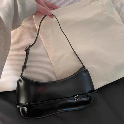 French Niche Cowhide Leather Shoulder Bag