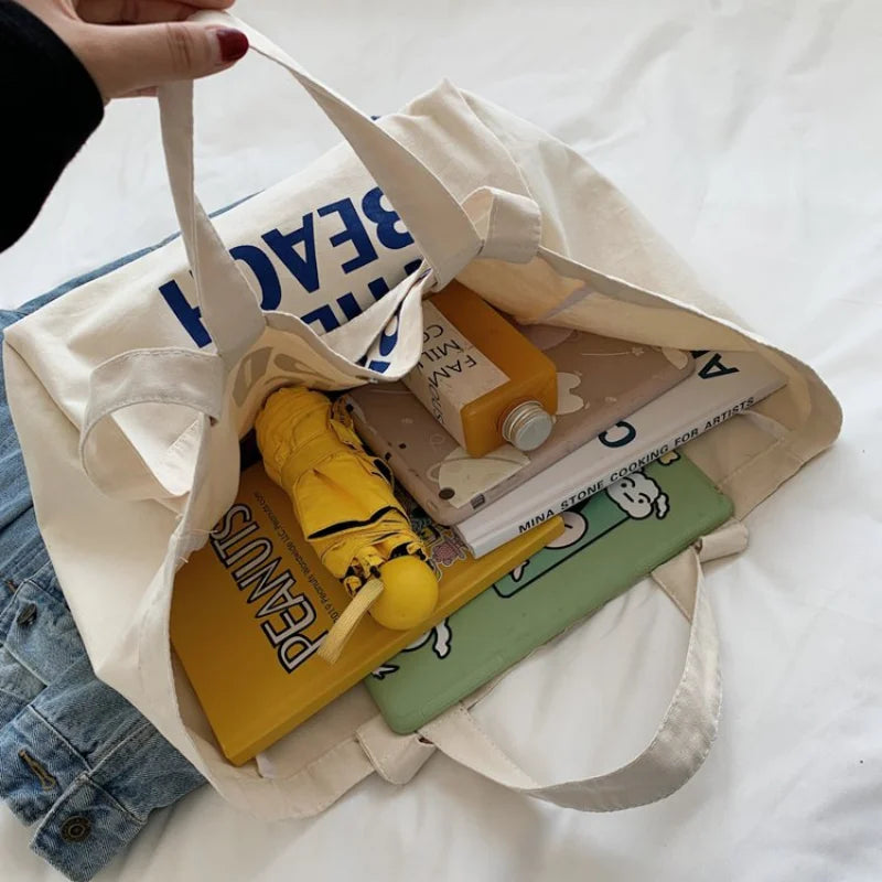 Large Canvas Bag Women Shoulder Handbag