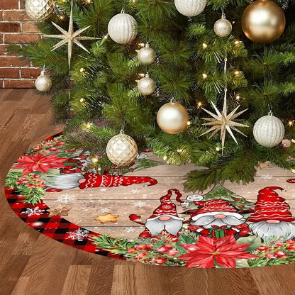 Christmas Gnome Tree Skirt – Cute Dwarf Pattern Holiday Decor