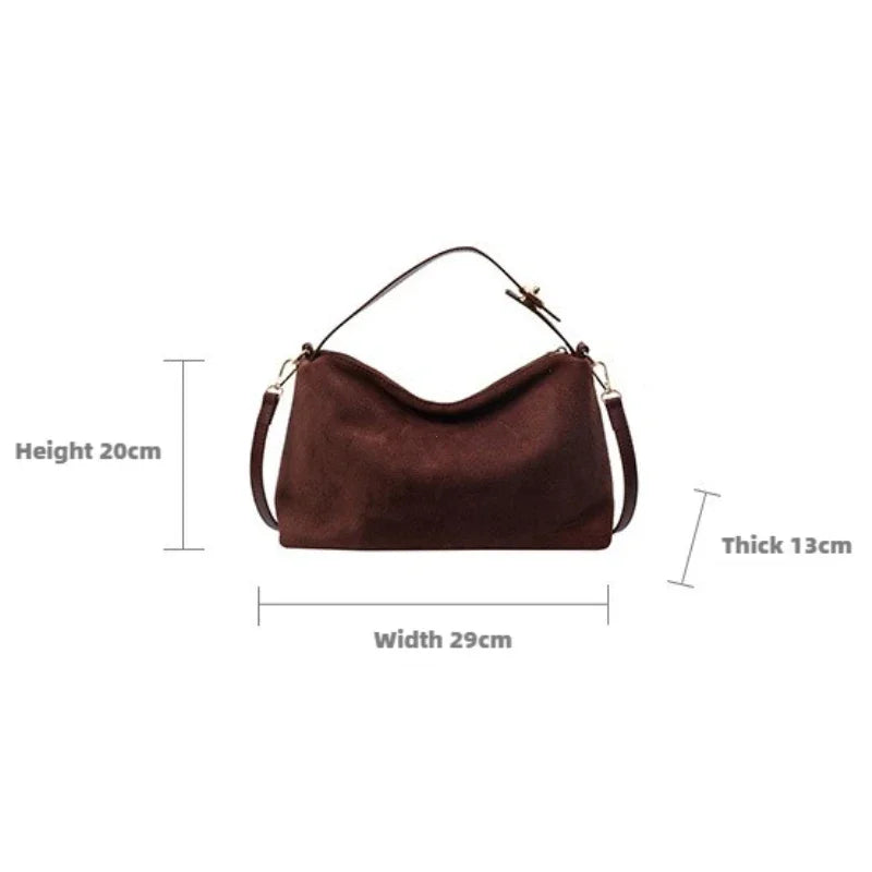 Retro Frosted Shoulder Bag for Women – Textured Crossbody Handbag