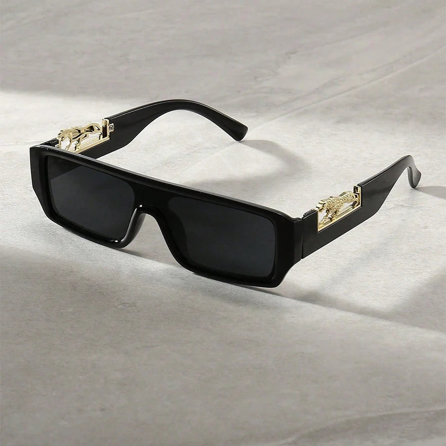 Leopard Rectangle Sunglasses – Luxury Designer Square Shades for Women & Men