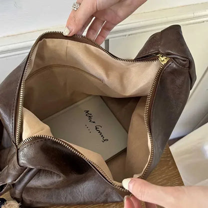 PU Leather Commuter Fashion Vintage Casual Tote Bag