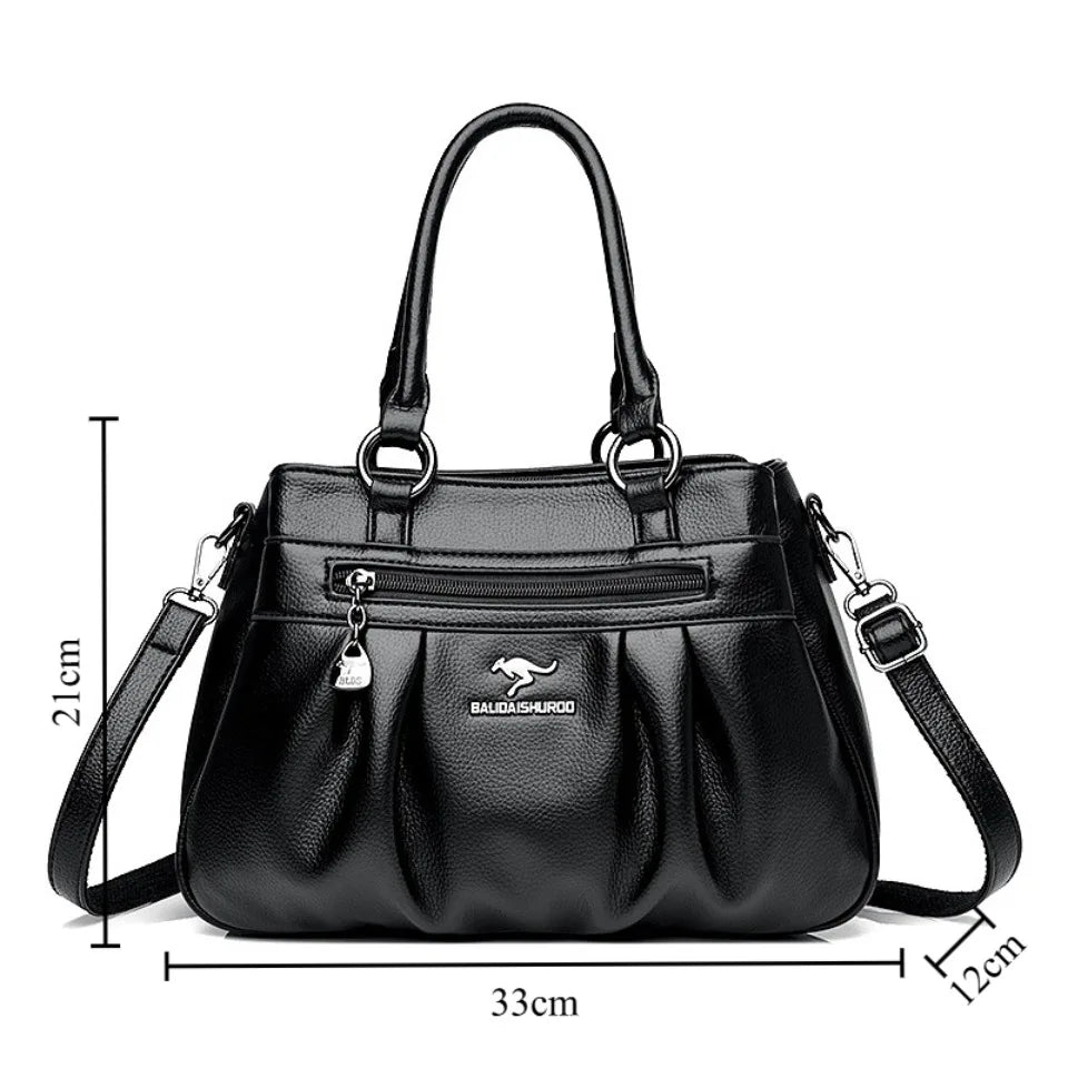 Luxury Leather Tote Bag – Women's Large Shoulder Crossbody Handbag