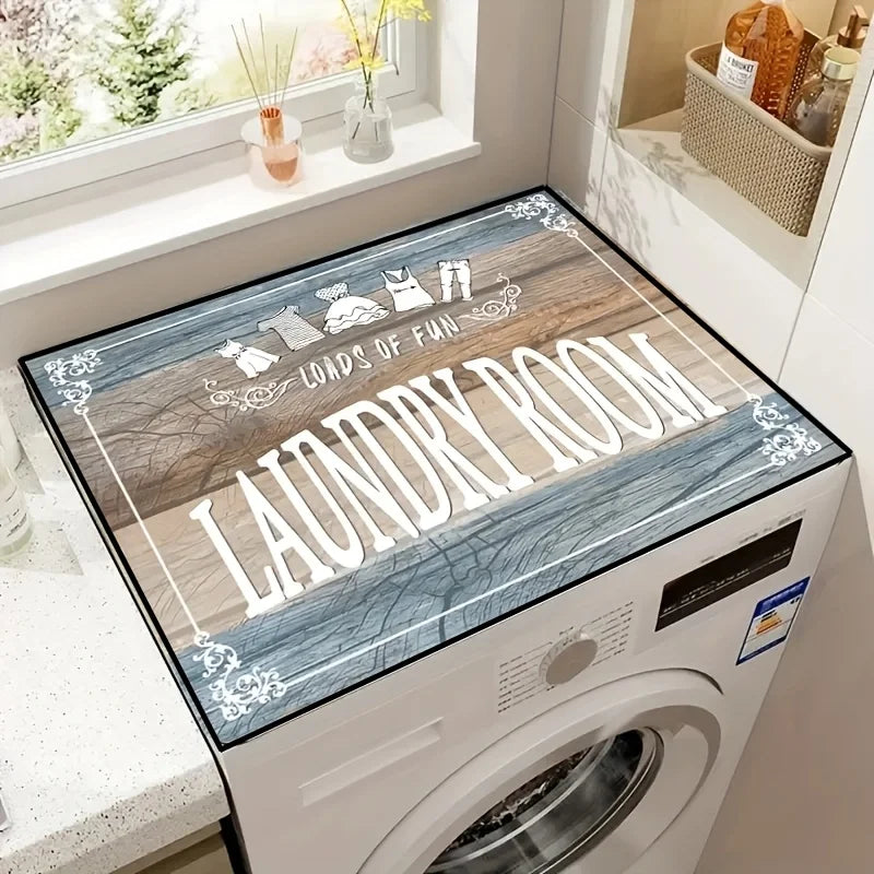 Vikama Waterproof Anti-Slip Washer Cover Mat Stain Rustic Laundry Room Pad - Waterproof