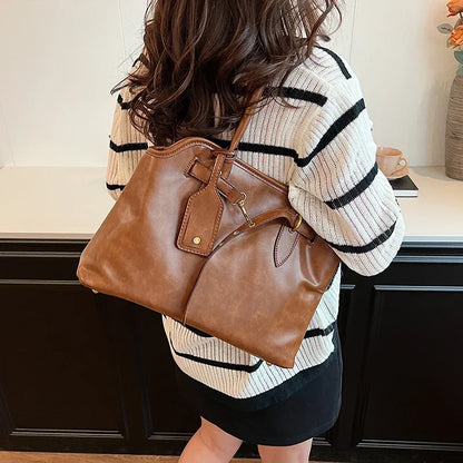 Retro PU Leather Handbag – Women's Y2K Crossbody Shoulder Bag