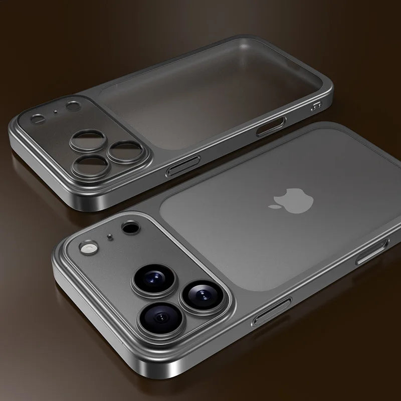 iPhone 17 Series Frosted Translucent Phone Case – Slim Cosmic Plating Cover