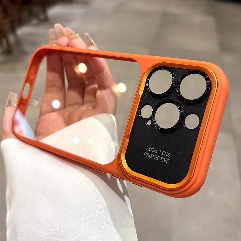 Clear iPhone Case with Metal Camera Ring Protection