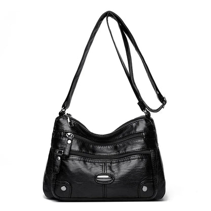 Leather Versatile Double Layer Retro High Quality Luxury Crossbody Bags
