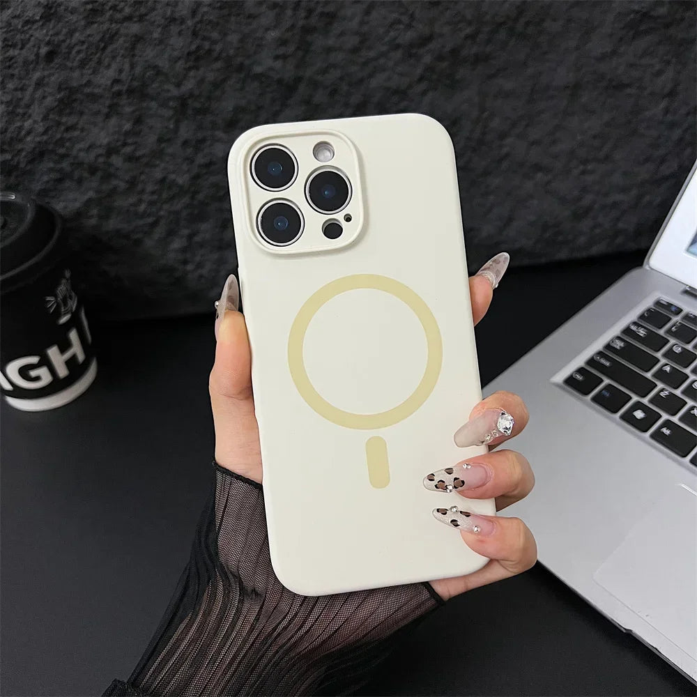 Magnetic Liquid Silicone Case for iPhone 16 Pro Max