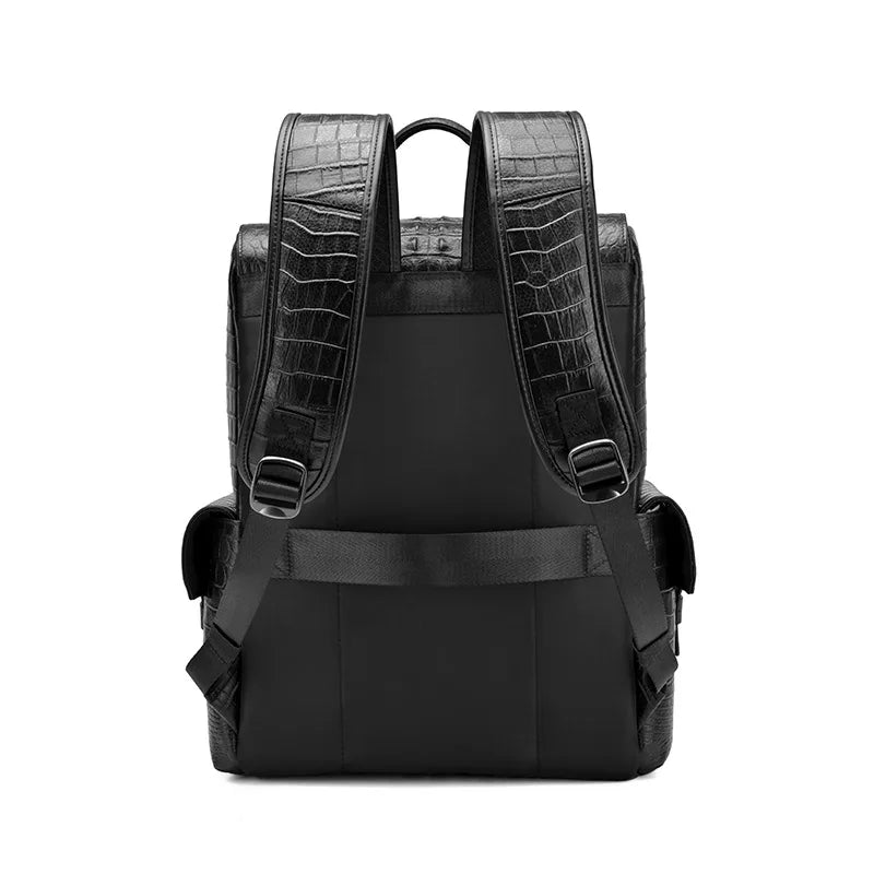 Genuine Leather Alligator Backpack for Men – 16 Inch Business Bag
