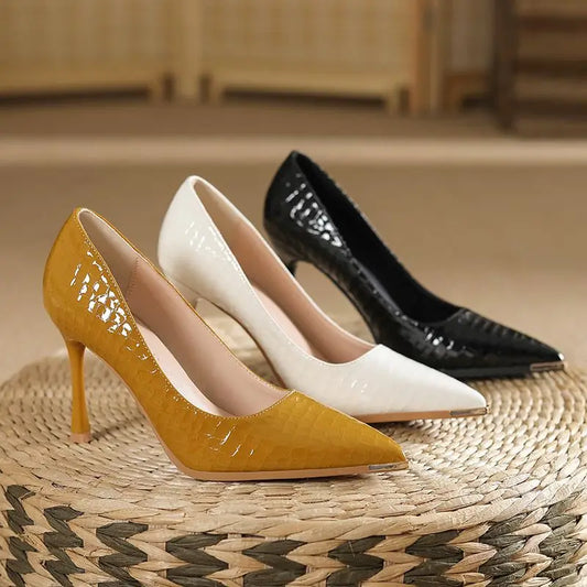 Women's Pointed Toe Stiletto Heels – Patent Leather Pumps