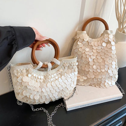Luxury Woven Seashell Shoulder Bag