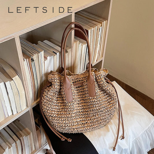 Straw Woven Beach Tote Bag for Women