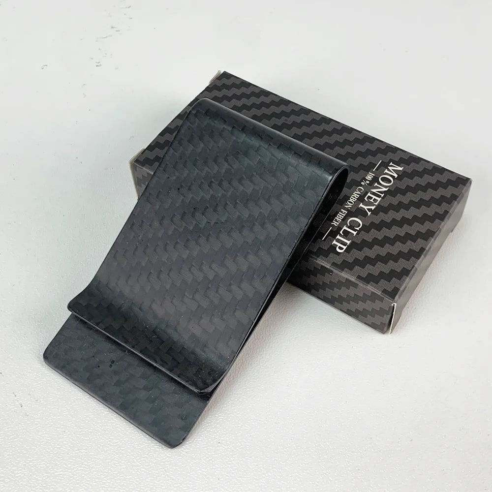 Forged Carbon Fiber Money Clip – RFID Slim Card Holder Wallet