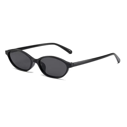 Small Oval Cat Eye Sunglasses for Women – Retro Slim Frame