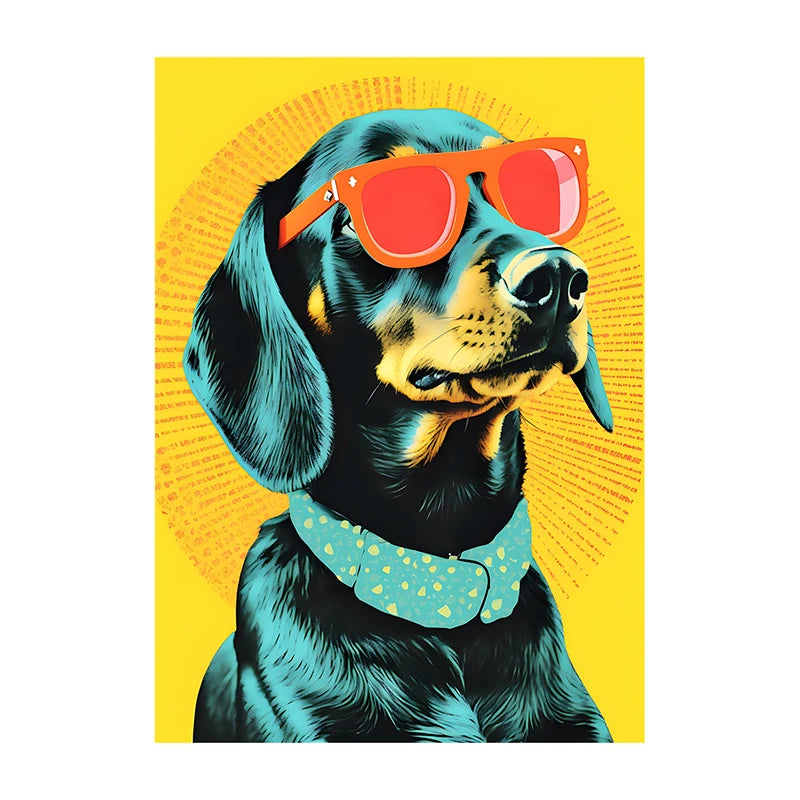 Corgi Wearing Sunglasses Poster Funny Dog Canvas Painting Print Wall Art Picture Living Room Cuadros