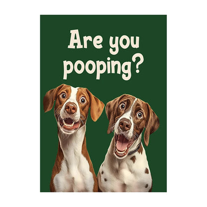 Funny Cow Poster – Are You Pooping? Farm Animal Bathroom Art