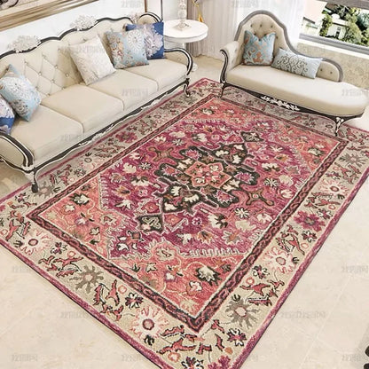 Bohemian Vintage Area Rug – Persian Floral Pattern for Living Room & Bedroom