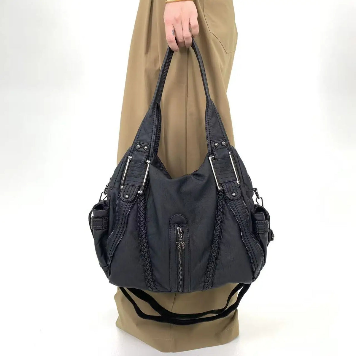 Y2K Multi-Pocket Tote Bag – Large Punk Shoulder Bag