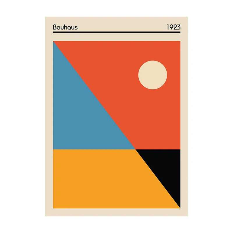 Bauhaus Geometric Abstract Art Poster – Minimalist Wall Print