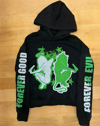 Gothic Graphic Hoodie – Women's Harajuku Punk Streetwear Sweatshirt