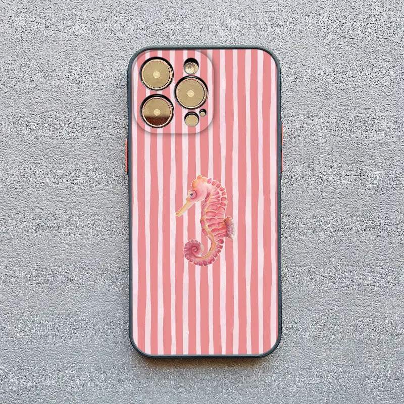Dolphin Striped iPhone Case – iPhone 11 12 13 14 15 16 17 Pro Max Plus Mini