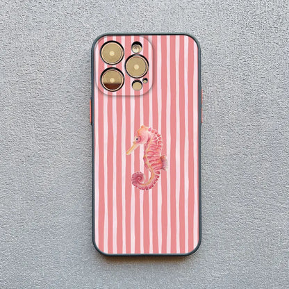 Dolphin Striped iPhone Case – iPhone 11 12 13 14 15 16 17 Pro Max Plus Mini