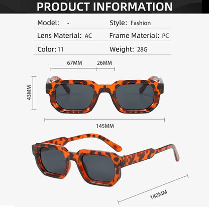 Retro Rectangle Sunglasses – UV400 Men's Vintage Square Frame