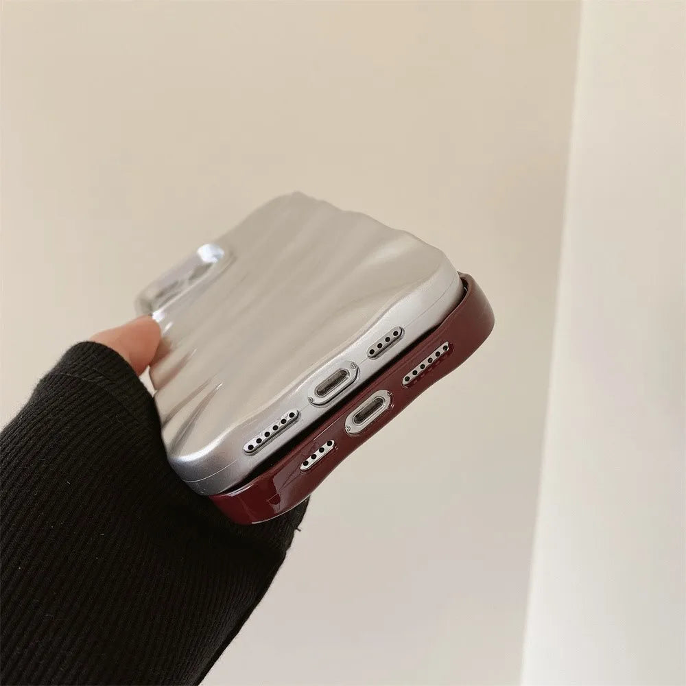 Electroplated 3D Wave iPhone Case for iPhone 17 / 16 / 15 / 14 / 13 / 12 / 11 Series