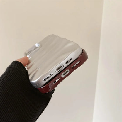Electroplated 3D Wave iPhone Case for iPhone 17 / 16 / 15 / 14 / 13 / 12 / 11 Series