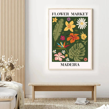 Flower Market Tuscany Poster – Floral Wall Art Print Unframed
