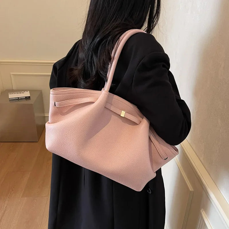 PU Leather Tote Bag for Women – Large Shoulder Handbag