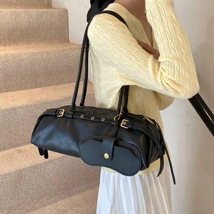 Buckle Decoration Fashion PU Shoulder Bag