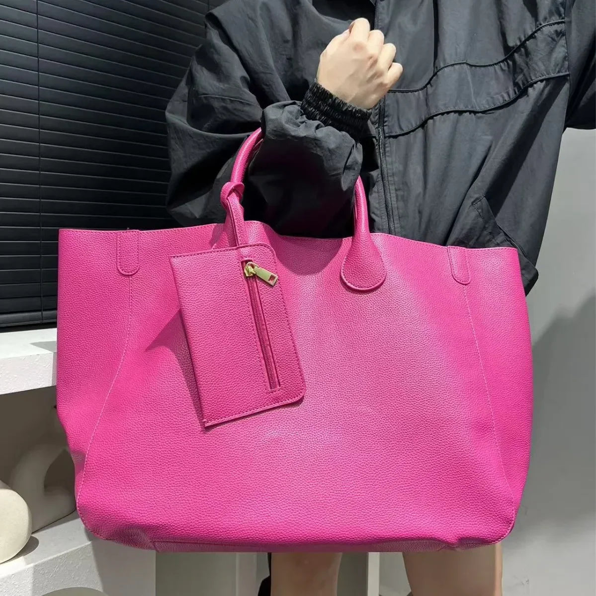 Vegan Leather Oversized Large Capacity Shopping Bag