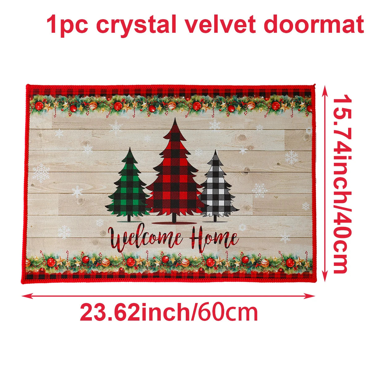 Santa Claus Christmas Doormat – Flannel Welcome Mat for Home