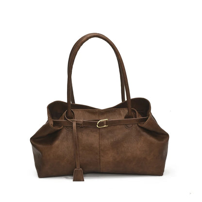 PU Leather Square Shoulder Bag for Women – Retro Underarm Tote